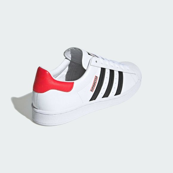 Adidas Originals Mens White Black Red SUPERSTAR RUN-DMC SHOES Size 7.5 us FX7616 - Picture 4 of 5